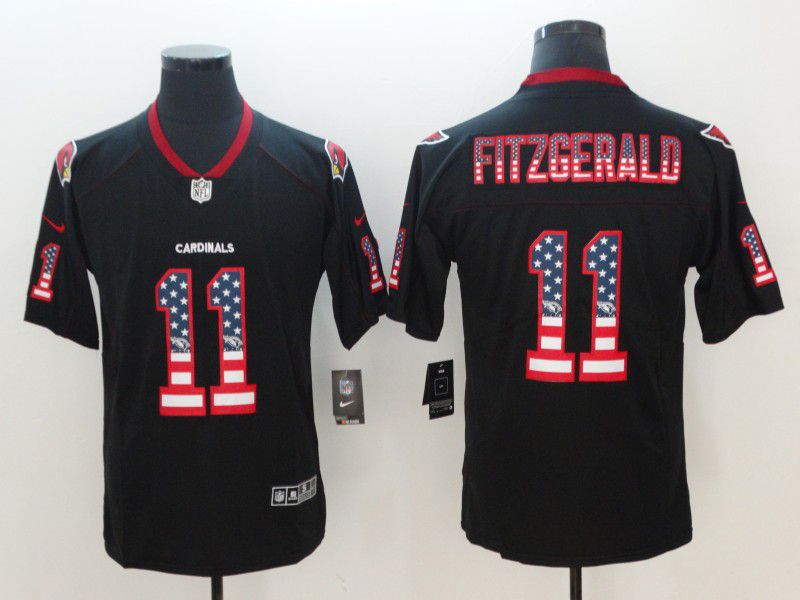 Men Arizona Cardinals #11 Fitzgerald Nike USA Flag Fashion Black Color Rush Limited NFL Jerseys->pittsburgh steelers->NFL Jersey